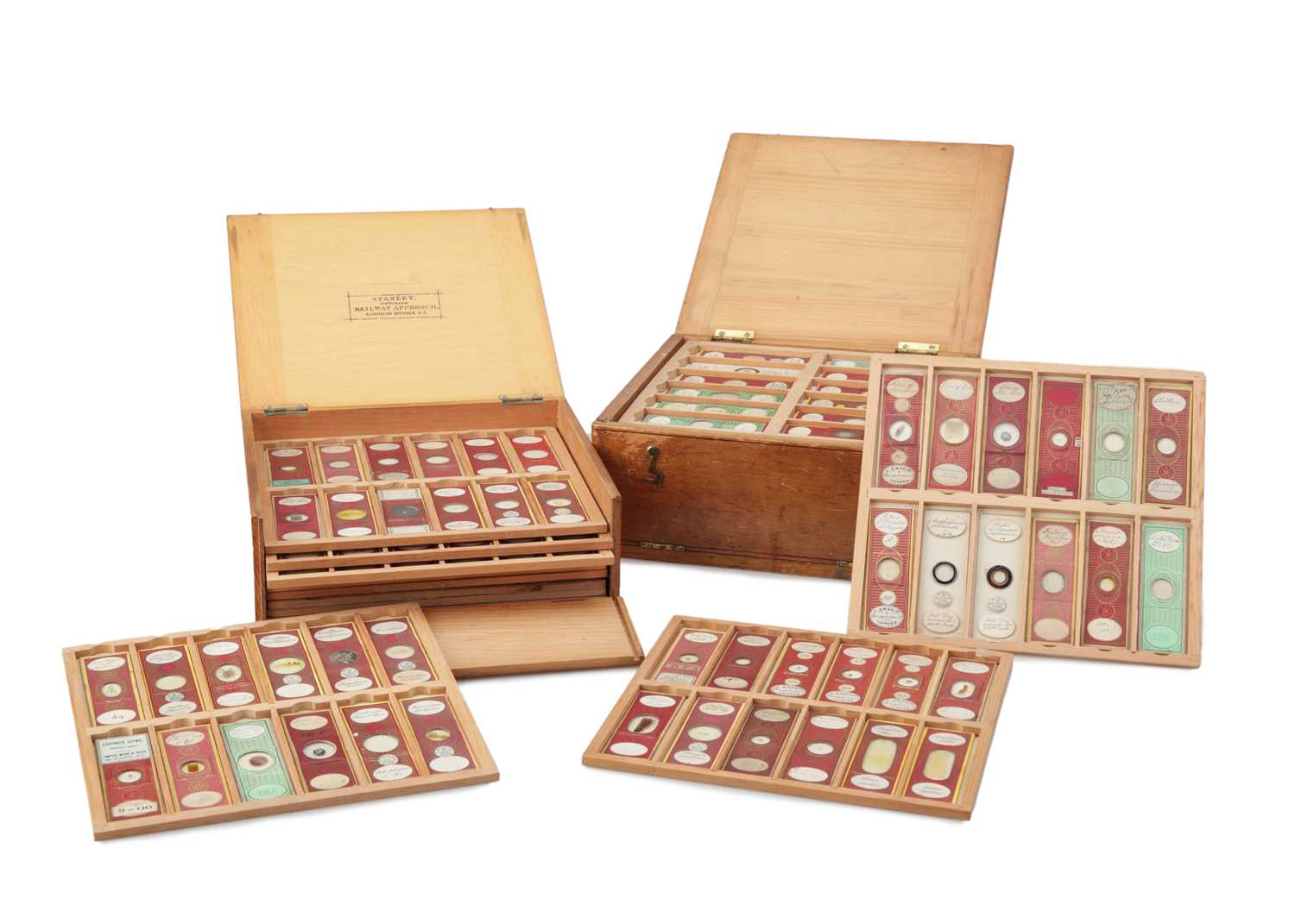 Lot 428 Two Cases of Victorian Microscope Slides,