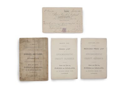 Lot 439 - An Original Powell & Lealand Catalogue & Receipt