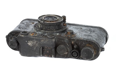 Lot 21 - A Fire Damaged Leica IIIc Rangefinder Camera