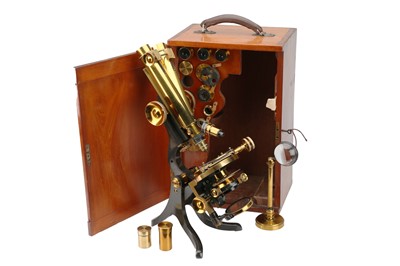 Lot 377 - A Large Compound Binocular Microscope By Crouch, London