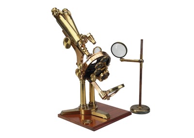 Lot 376 - A Large Beck No.1 Binocular Microscope Outfit