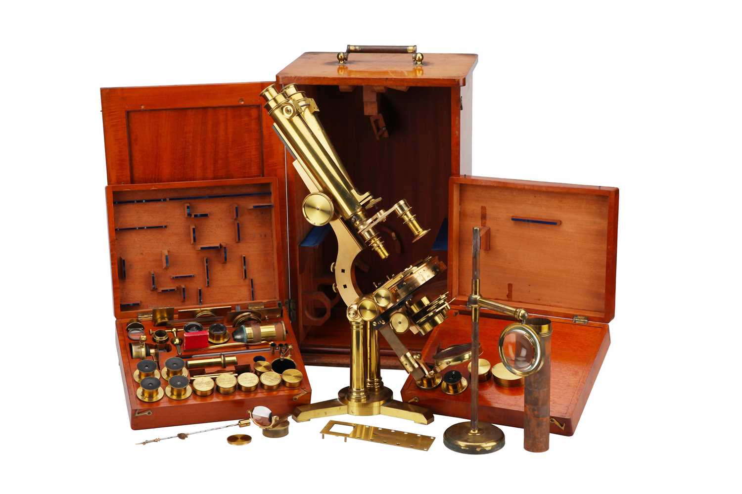 Beck Microscope Magazine A Large Beck No.1 Binocular Microscope Outfit | Barnebys