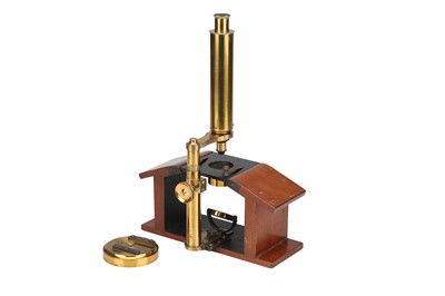 Lot 380 - An Unusual Brass & Mahogany Dissecting Microscope