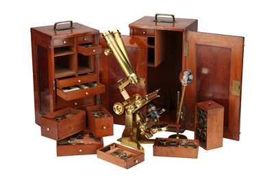 Lot 374 - A Large Binocular Microscope By E. G. Wood, London