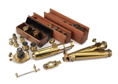 Lot 370 - A Rare Baker Nelson-Curties No.1 Exhibition Monocular & Binocular Microscope