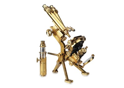 Lot 370 - A Rare Baker Nelson-Curties No.1 Exhibition Monocular & Binocular Microscope