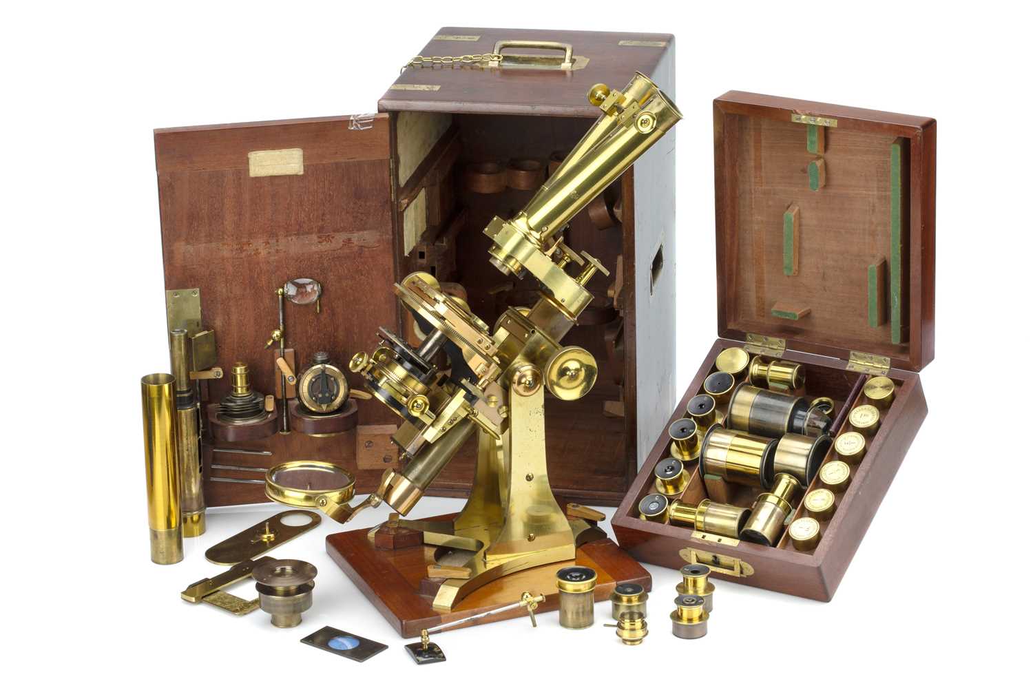 Lot 369 - A Large Ross No.1 Binocular Microscope Re-Fitted by Powell & Lealand