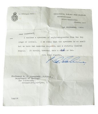Lot 555 - Aegirine Granite, From Top of Rockall, with Geological Survey Letter