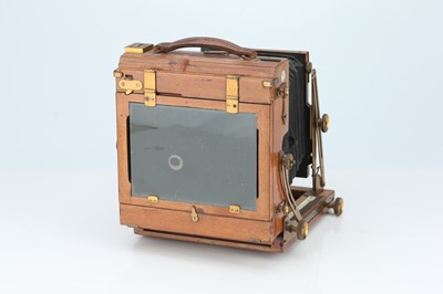 Lot 850 - A Sanderson Regular Model Mahogany & Brass Half Plate Field Camera