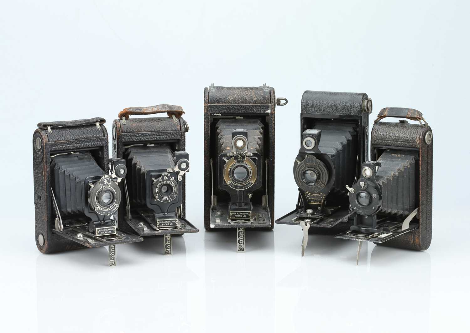 Lot 766 - A Selection of Five Folding Cameras