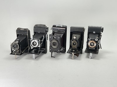 Lot 632 - A Selection of Five Folding Cameras