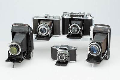 Lot 752 - A Selection of Five Folding Cameras