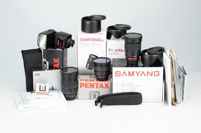 Lot 487 - Three Samyang Pentax K Mount Lenses