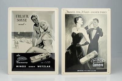 Lot 962 - Two Minox Metal Advertising Signs