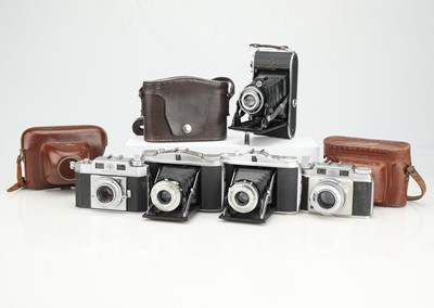 Lot 655 - A Selection of Five Zeiss Ikon Folding Cameras