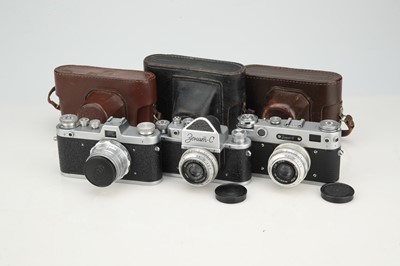 Lot 538 - A Selection of Three Soviet Cameras