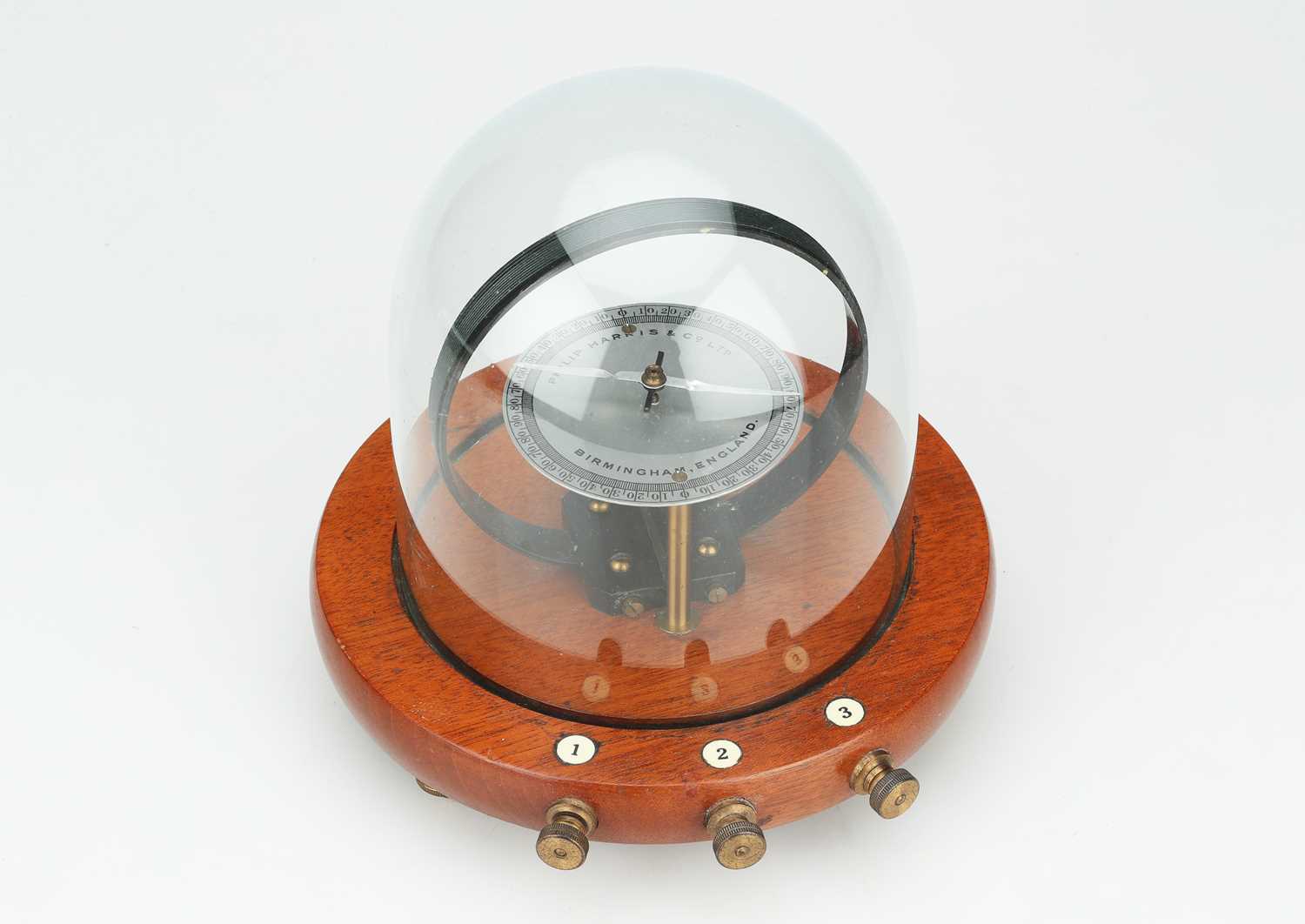 Galvanometer Front View Lot 191 - A Tangent Galvanometer Under a Glass Dome,