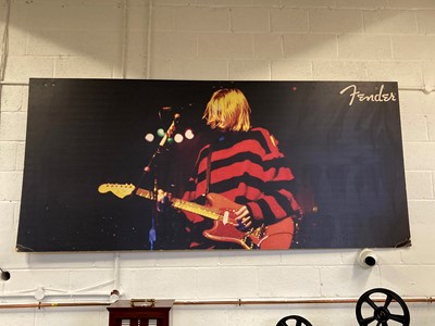 Lot 128 - Kurt Cobain Large Promotional Advert for Fender