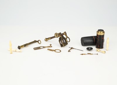 Lot 245 - A Small Collection of Late 18th Early 19th Century Microscope Parts