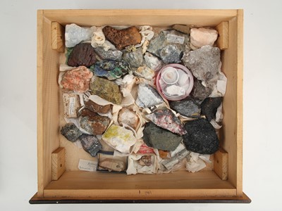 Lot 217 - A Large Collectors Cabinet of Geological specimens & Minerals