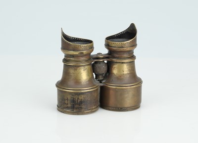 Lot 1039 - An Unmarked Pair of Brass Binoculars