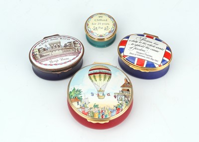 Lot 530 - Halcyon Enamels and Bilston & Battersy Enamels boxes