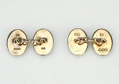 Lot 602 - A Pair of Halcyon Days Enamels Silver Gilt Cufflinks