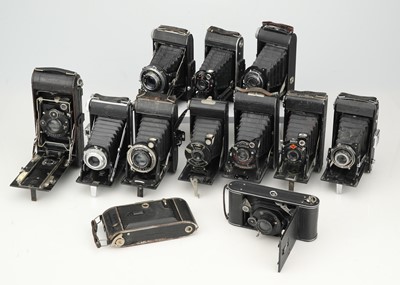 Lot 220 - A Selection of Twelve Folding Cameras