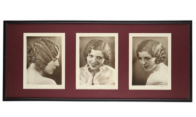 Lot 837 - Black and White Photographic Triptych of a 1920s/30s Belle