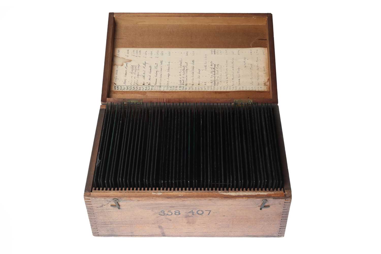 Lot 841 - Vintage Pine Box of Glass Negatives