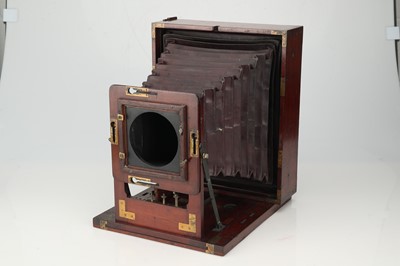 Lot 247 - An R. W. Thomas Folding Mahogany & Full Plate Brass Camera