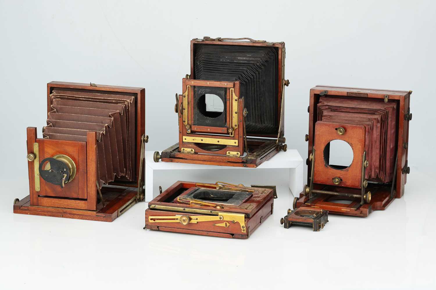 Lot 356 - A Selection of Part-Complete Mahogany & Brass Folding Cameras