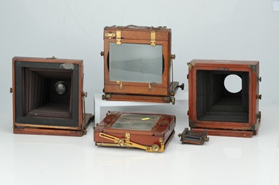 Lot 356 - A Selection of Part-Complete Mahogany & Brass Folding Cameras