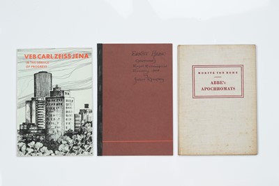 Lot 673 - Three Books concerning Carl Zeiss & Ernst Abbe