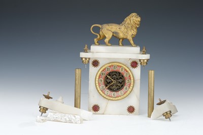 Lot 630 - Early 20th Century Alabaster Mantle Clock