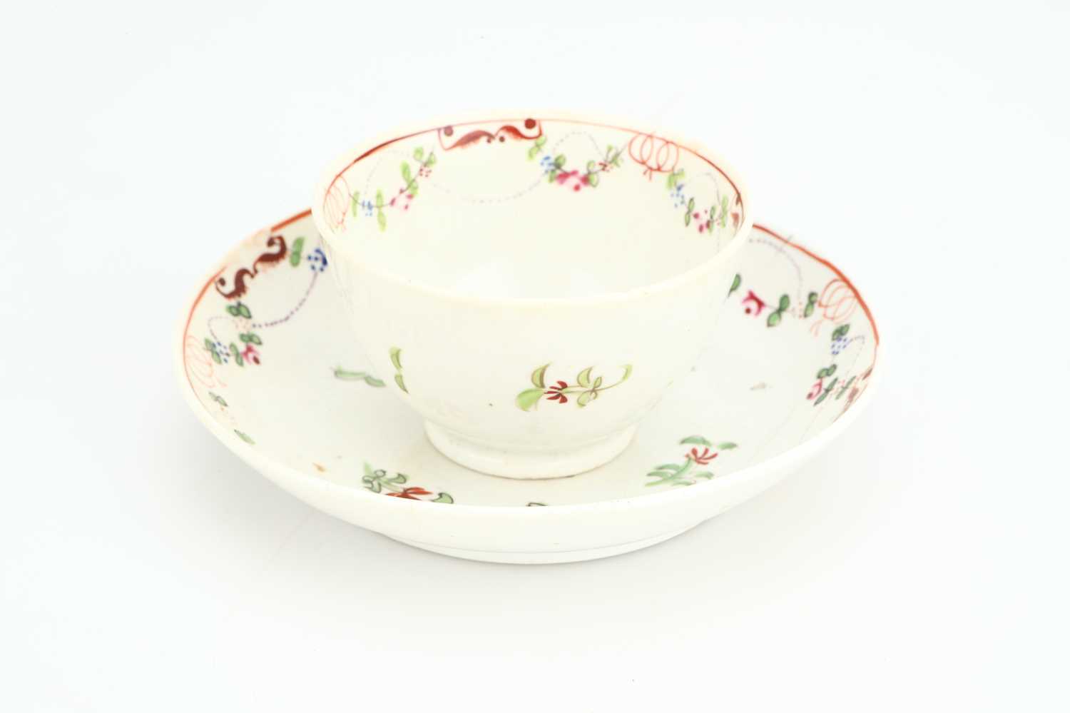 Lot 518 - A 18th Century Staffordshire Creamware Tea Bowl and Saucer