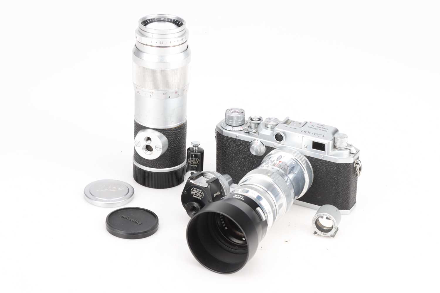 Lot 68 - A Canon IIIa Rangefinder Camera & Leica Accessories