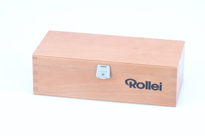 Lot 365 - A Small Wooden Display Box Marked 'Rollei'