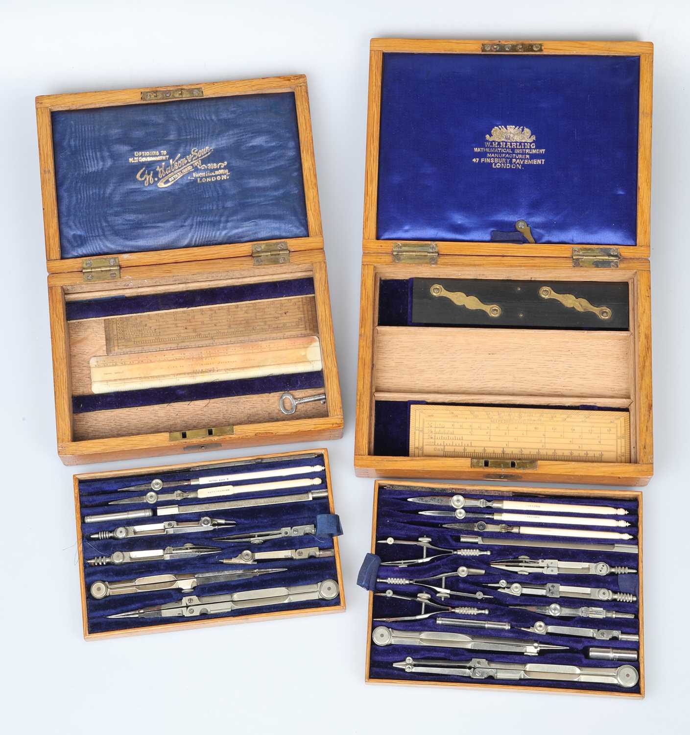 Lot 736 - Two Sets of Victorian Drawing Instruments