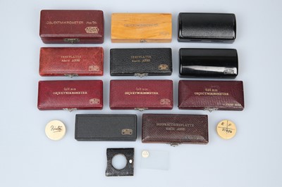 Lot 671 - A Collection of Micrometer and Test Microscope Slides