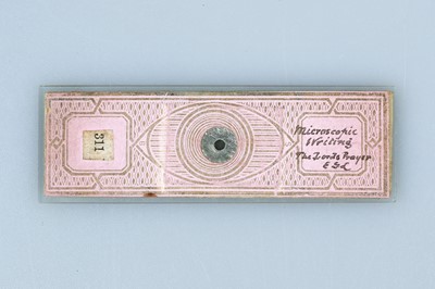 Lot 669 - Microscope Slide, A Rare Diamond Micro-engraving by Ellis Lobb