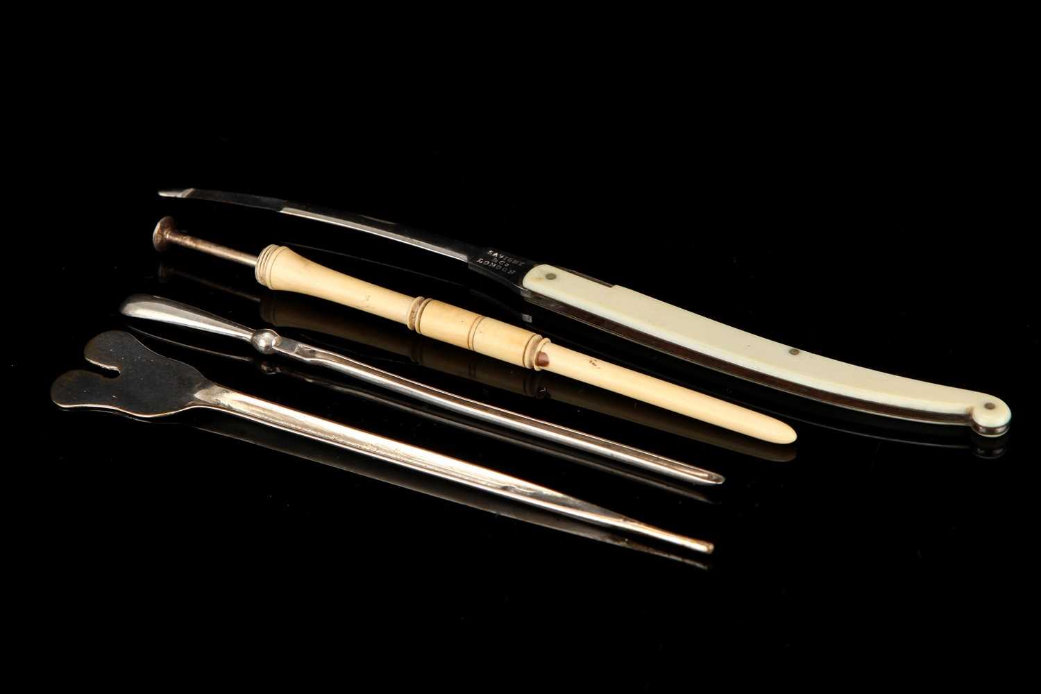 Lot 54 - Silver & Ivory Surgical Instruments,