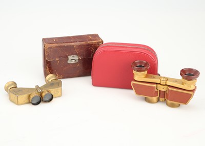 Lot 459 - Two Pairs of Compact Gold Binoculars