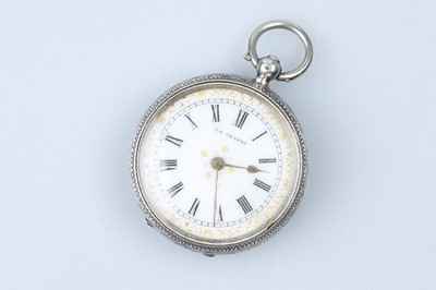 Lot 649 - A Lady's Continental Key Wind Open Faced Fob Watch