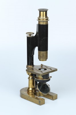 Lot 663 - A Brass & Black Lacquered Compound Microscope By Beck, London