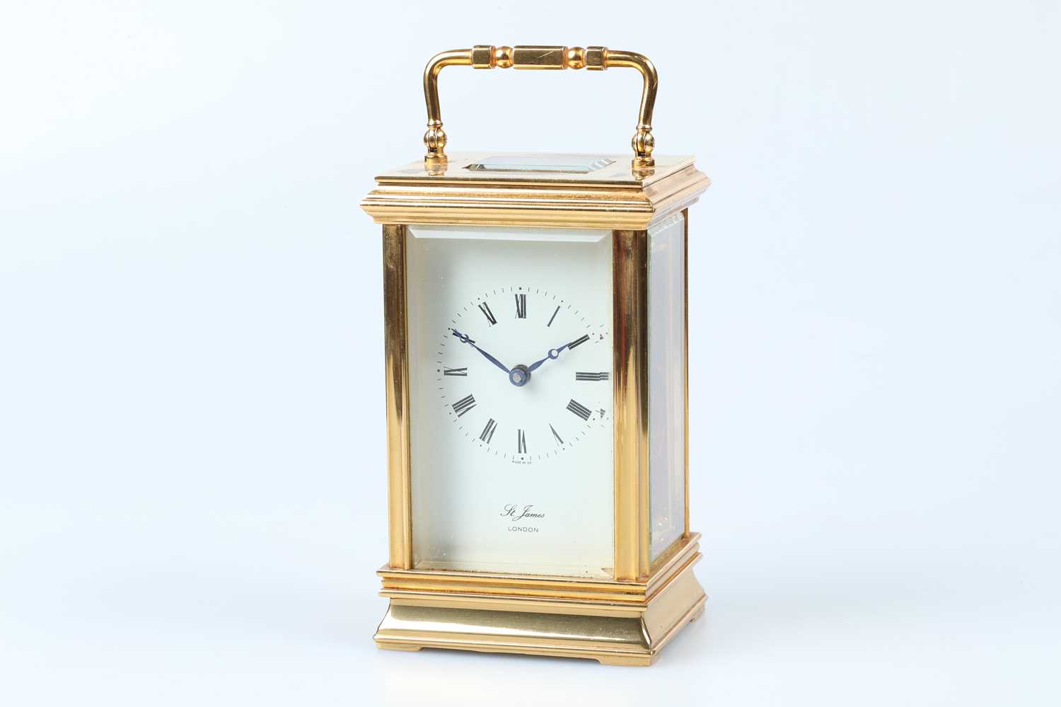 Lot 626 - A Late 20th Century St James Lacquered Brass Carriage Clock