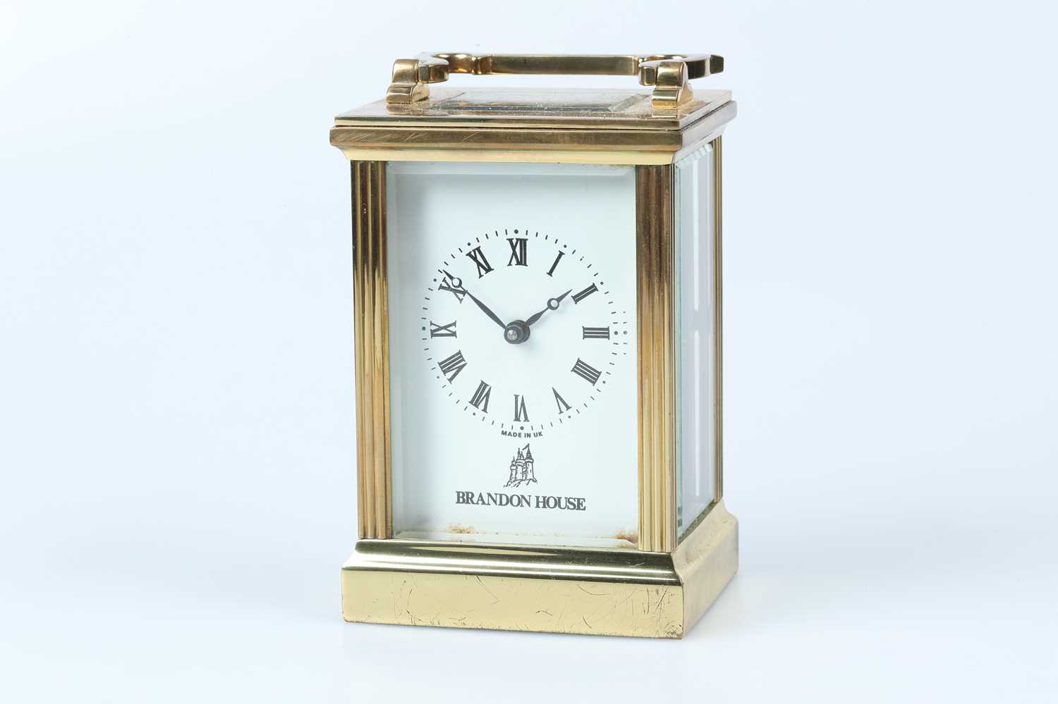 Lot 627 - A Late 20th Century Lacquered Brass Carriage Clock