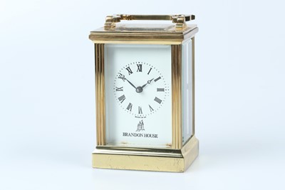 Lot 627 - A Late 20th Century Lacquered Brass Carriage Clock