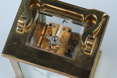 Lot 627 - A Late 20th Century Lacquered Brass Carriage Clock