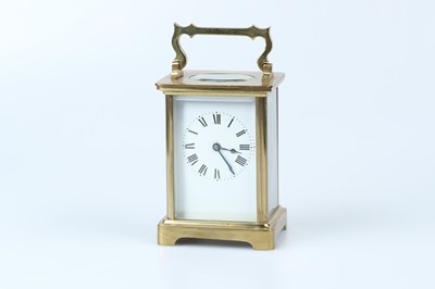 Lot 628 - A Late 20th Century French Lacquered Brass Carriage Clock